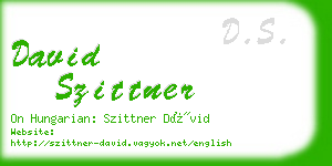 david szittner business card